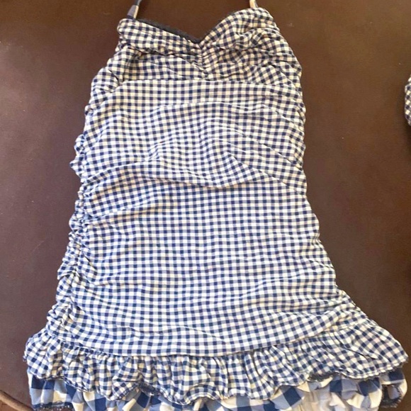 JUICY COUTURE BEACH Gingham SWIMSUIT and MATCHING Dress COVER UP GIRLS SZ MEDIUM